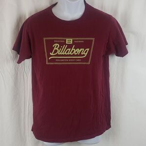 Billabong Men's Medium Burgundy Logo T-Shirt